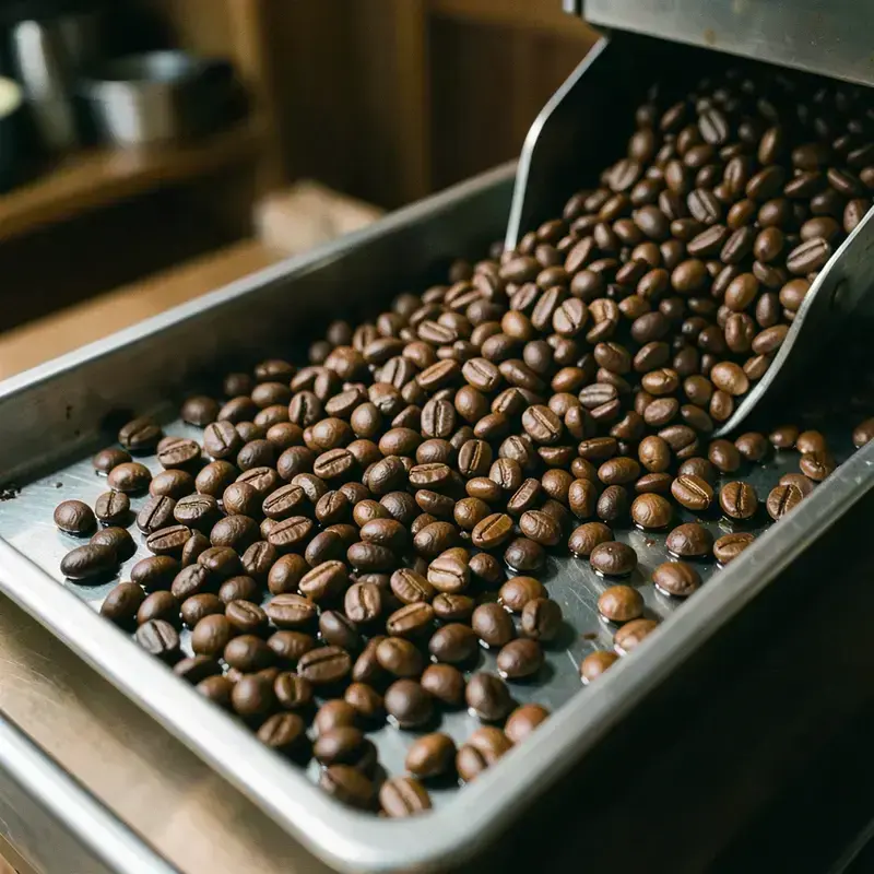 焙煎したてのコーヒー豆