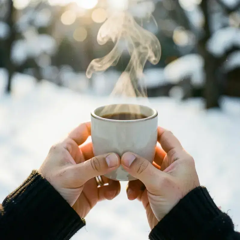 湯気の立つコーヒー